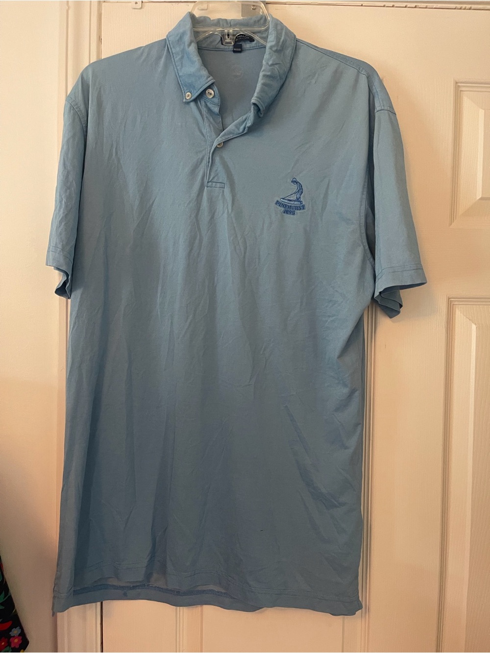 Peter Millar Pinehurst Light Blue Embroidered Polo